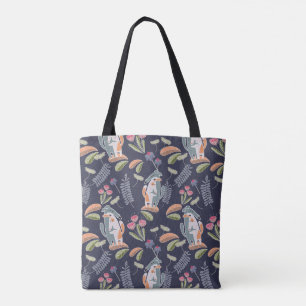 Cute Podenco och Galgo Blommigt Navy Tygkasse