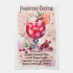Cute Poinsettia Cocktail-drycken Recipe Kökshandduk