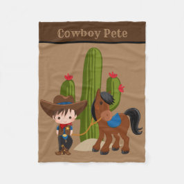 Cute pojke add namn cowboyfilt fleecefilt