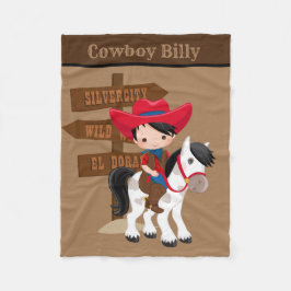 Cute pojke add namn cowboyfilt fleecefilt