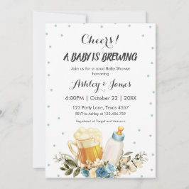 Cute Pojke andas blå Cheers Baby Shower Inbjudningar