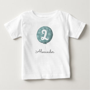 Cute Pojke Balloon 2:a födelsedagen Småbarn T Shirt