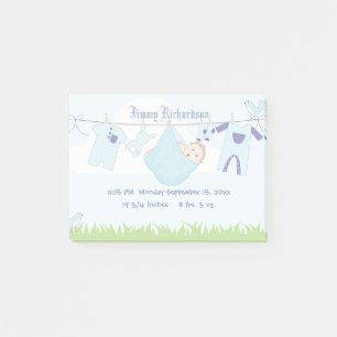 Cute Pojke Clothes Line Post-it Block