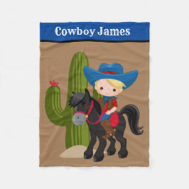 Cute pojke cowboylägg till namn filt