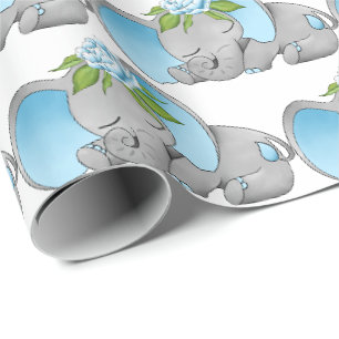 Cute pojke elephant party presentpapper