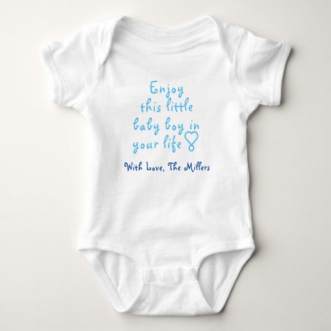 Cute Pojke One-Biet, Personlig Baby Gift T Shirt (Framsida)
