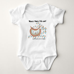Cute Pojke Shirt Uggla Bild i Brown & Teal T-shirt