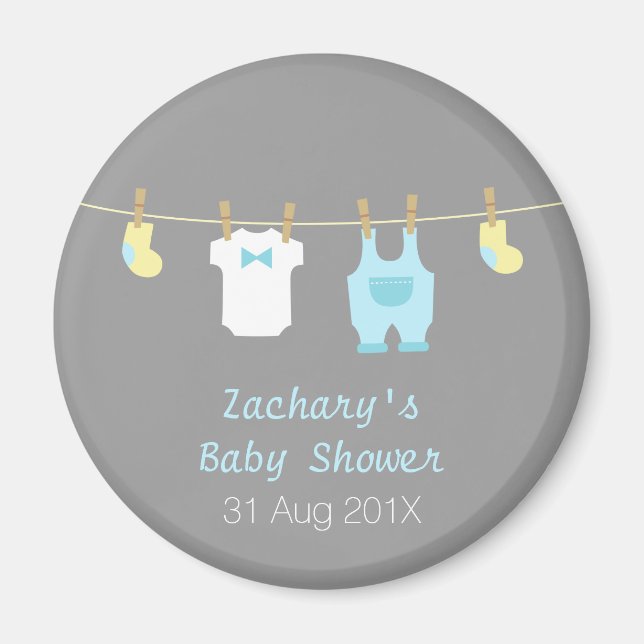 Cute Pojke Shower Party favors Magnet (Framsidan)