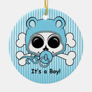 Cute Pojke Skull Julgransprydnad Keramik