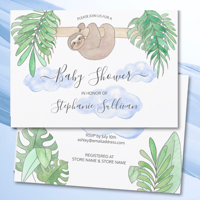 Cute Pojke Sloth Baby Shower Inbjudningar (Skapare uppladdad)