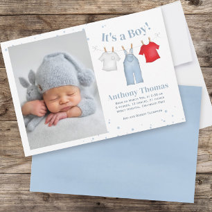 Cute Pojke Whimsima Simple Denim Blue Clothes Meddelande