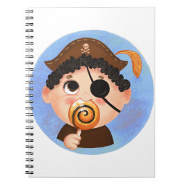 Cute-pojken i pirat Halloween-kostym Anteckningsbok