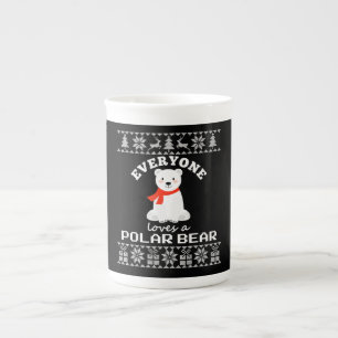 Cute Polar Bär Familj Animal Lover-jul Benporslin Mugg