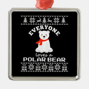 Cute Polar Bär Familj Animal Lover-jul Julgransprydnad Metall