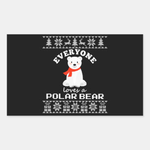 Cute Polar Bär Familj Animal Lover-jul Rektangulärt Klistermärke
