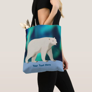 Cute Polar Bear and Northern Lights Tygkasse
