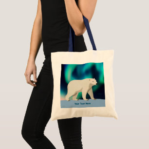 Cute Polar Bear and Northern Lights Tygkasse