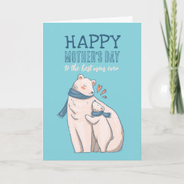 Cute Polar Bear Animal Tecknad Lycklig Mors dag Kort