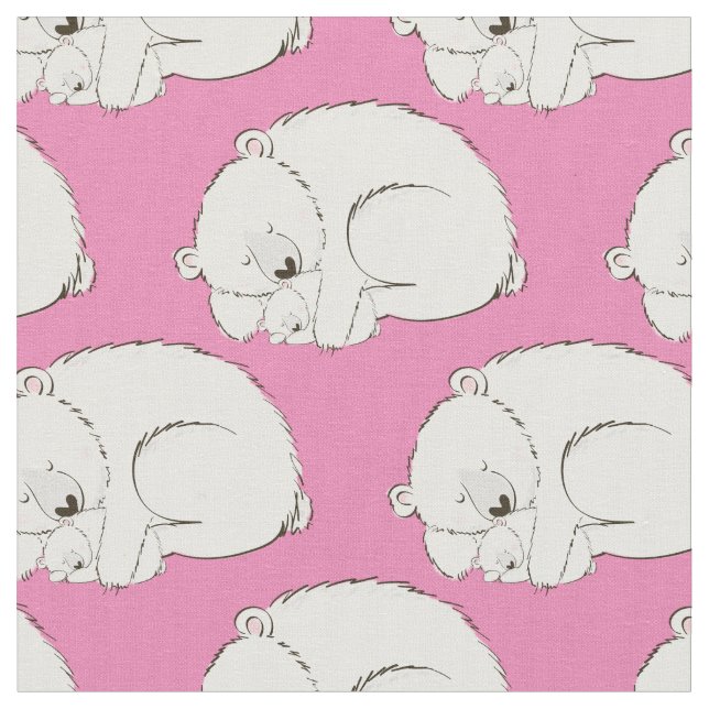 Cute Polar Bear Baby Nursery Decor Tyg (Närbild)