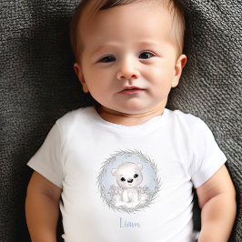 Cute Polar Bear Blue Namn Winter Boy Baby T-shirt