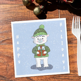 Cute Polar Bear Blue-Pappersservett Pappersservett