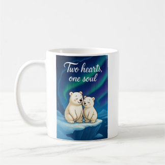 Cute Polar Bear Couunder Northern Ljus - Rom Kaffemugg