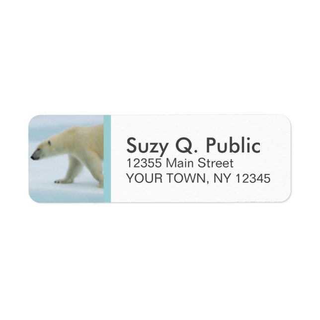 Cute Polar Bear Custom Address Labels Returadress Etikett (Framsidan)