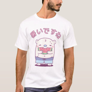 Cute Polar Bear Eating Watermelon Sommar sin Hett T Shirt