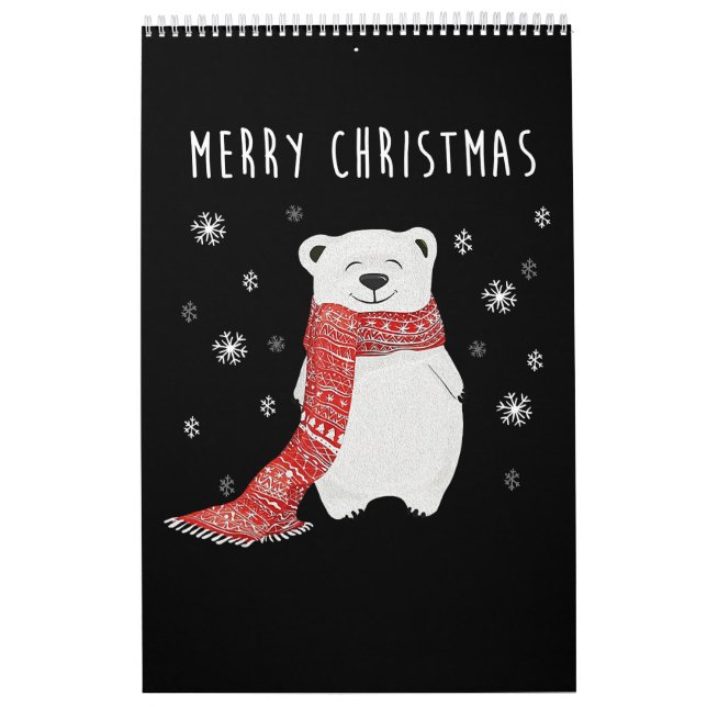 Cute Polar Bear God jul Julafton Kalender (Omslag)