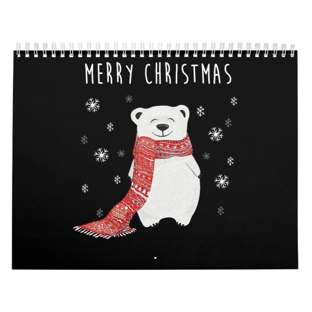 Cute Polar Bear God jul Julafton Kalender (Omslag)
