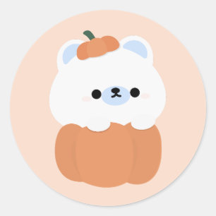 Cute Polar Bear Halloween Runt Klistermärke