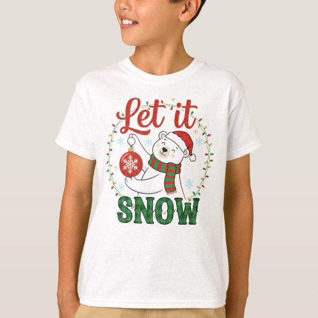 Cute Polar Bear Holiday T Shirt (Framsida)
