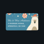 Cute Polar Bear i jultomten Anpassningsbar jul Adressetikett<br><div class="desc">Personlig jul-adressetiketter med en söt polar bär en julhatt och plats för ditt namn och adress.</div>