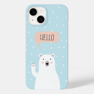 Cute Polar Bear i Snö säger Hej