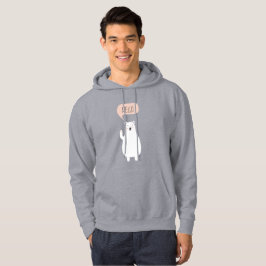 Cute Polar Bear i Snö säger Hej Hoodie