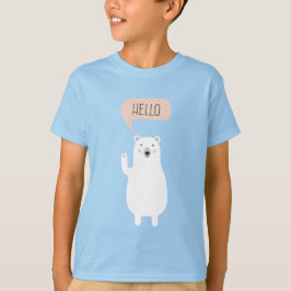 Cute Polar Bear i Snö säger Hej T Shirt