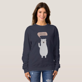 Cute Polar Bear in the Snow says Hello T Shirt