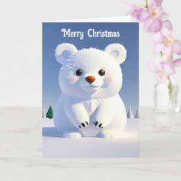 Cute Polar Bear Jul Festive Helgdag Kort