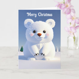 Cute Polar Bear Jul Festive Helgdag Kort