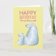 Cute Polar Bear Mamma Lycklig Mors dag