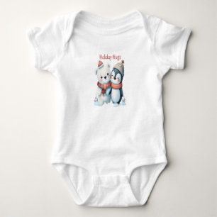 Cute Polar Bear och Penguin Friends God Jul T Shirt