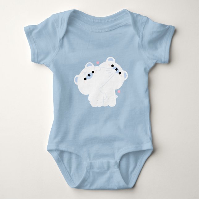 Cute Polar Bear par T Shirt (Framsida)