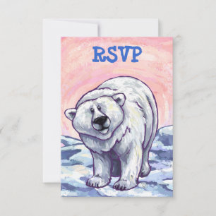 Cute Polar Bear Party Center OSA Kort