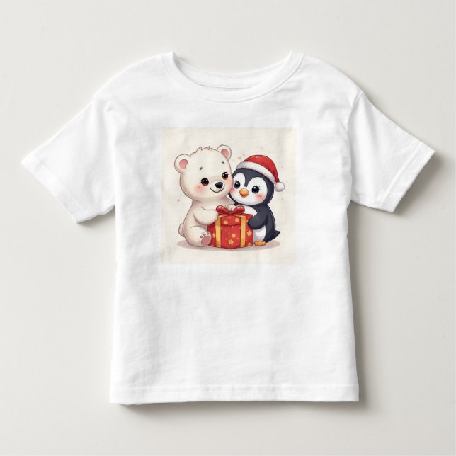 Cute Polar Bear Penguin Baby Jersey Tee (Framsida)