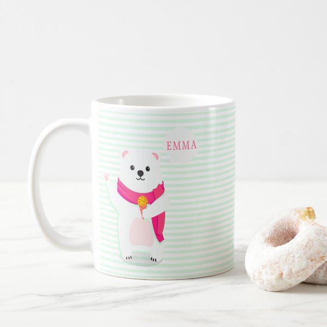 Cute Polar Bear Personlig mugg (Med munk)