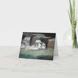 Cute Polar Bear som spelar i Vatten Tack Kort