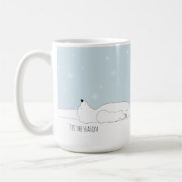 Cute Polar Bear 'tis the season Customizable Kaffemugg