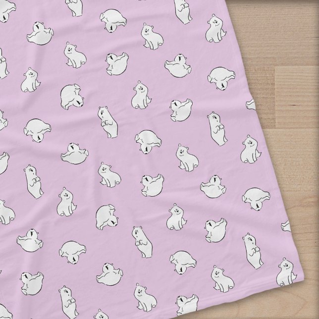 Cute Polar Bear Unge - Isigens Rosa - Fleecefilt (Skapare uppladdad)