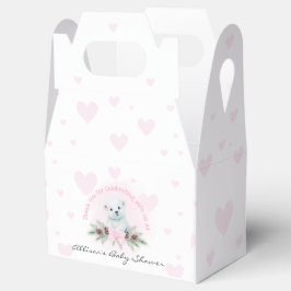 Cute Polar Bear Unge Rosa Girl Baby Shower Presentaskar