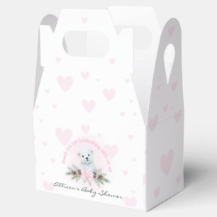 Cute Polar Bear Unge Rosa Girl Baby Shower Presentaskar